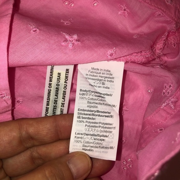 J Crew Pink Ruffle Floral Eyelet Larkspur Pink XXS - Picture 10 of 13